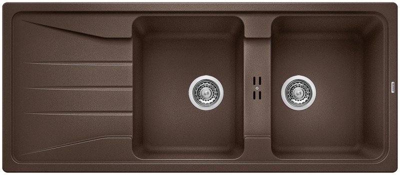 Dubbele spoelbak Blanco 519706/** vooraanzicht