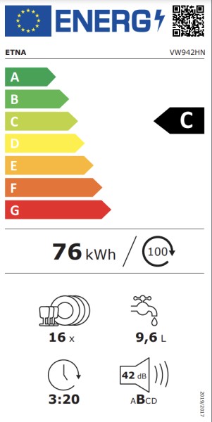 Lave-vaisselle full-intégré 60cm Etna/by Atag VW942HN detail 4