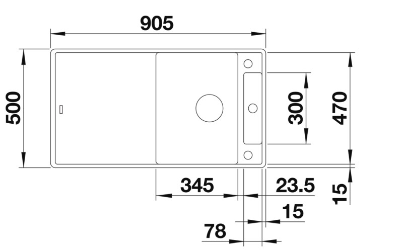 Evier 1 bassin Blanco 527225 detail 1