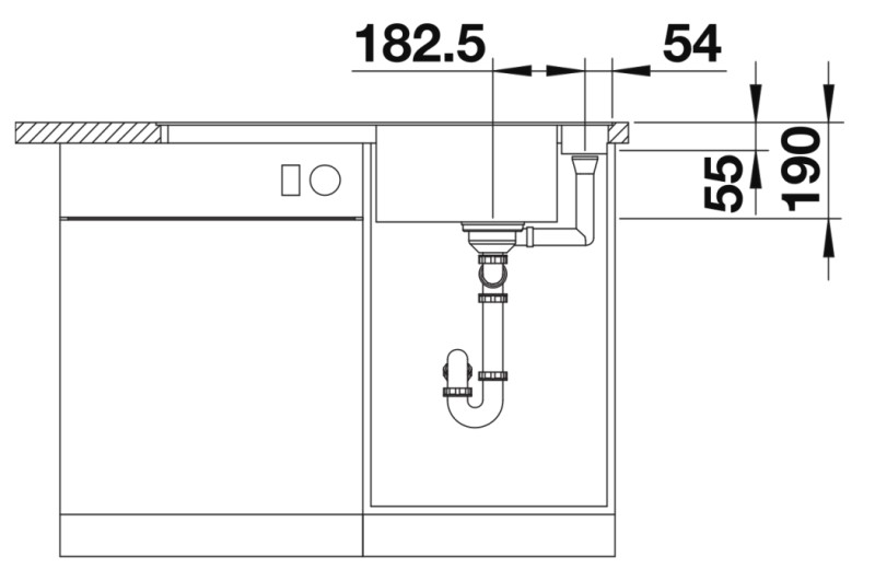 Enkele spoelbak Blanco 527225 detail 2