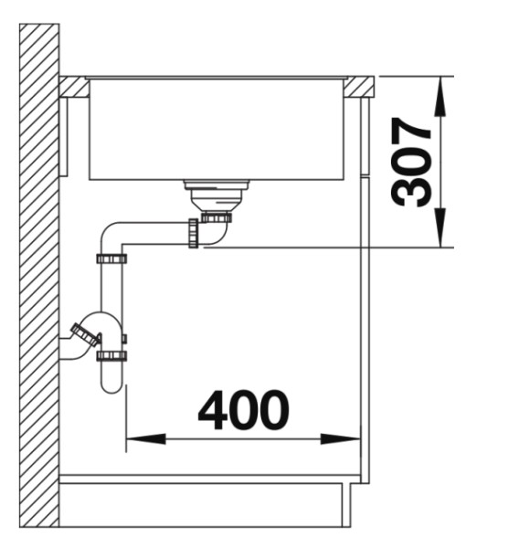 Enkele spoelbak Blanco 527225 detail 3