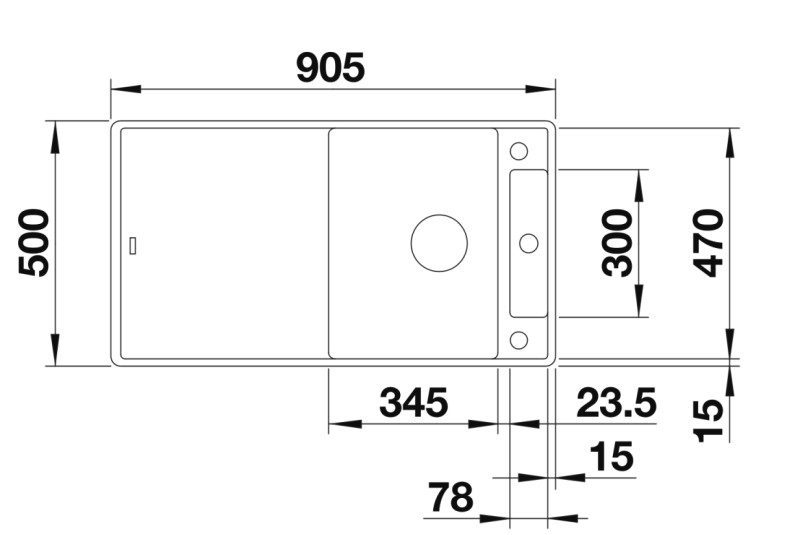 Evier 1 bassin Blanco 527224 detail 1