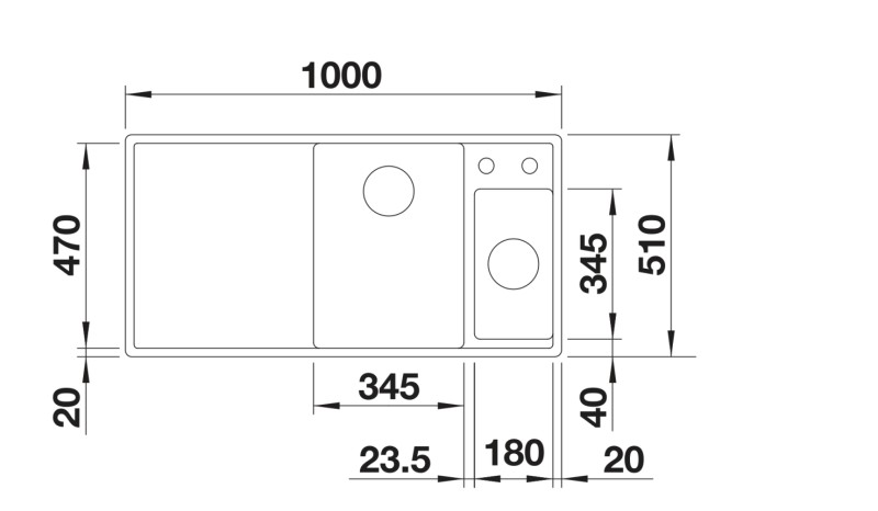 Evier 1 1/2 bassin Blanco 527229 detail 1