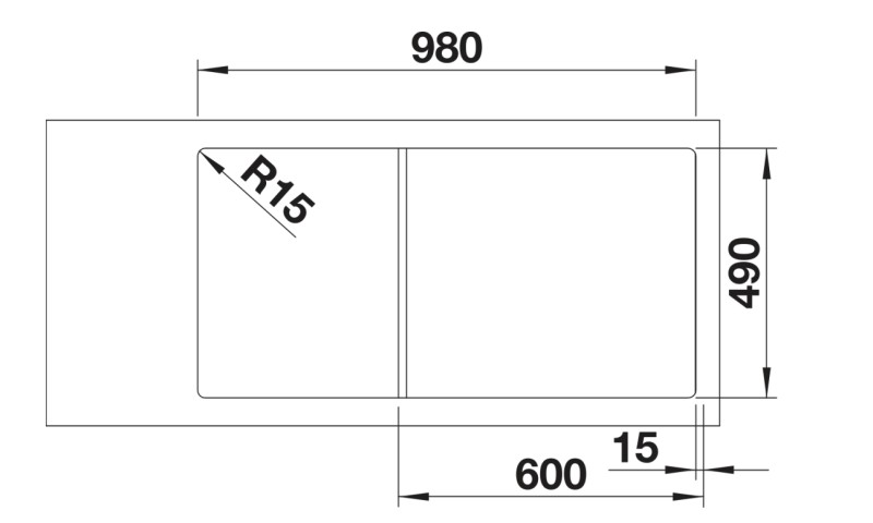 Evier 1 1/2 bassin Blanco 527229 detail 2
