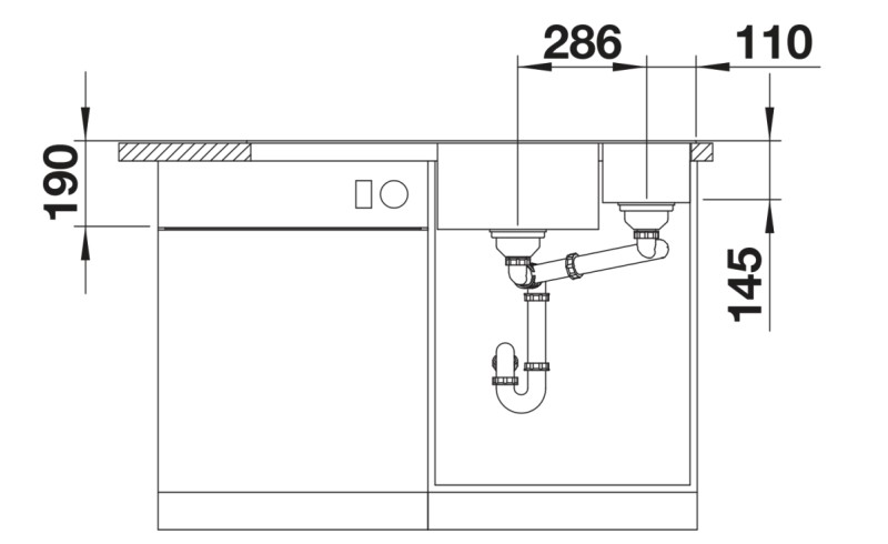 Evier 1 1/2 bassin Blanco 527229 detail 3
