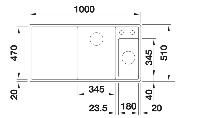 Evier 1 1/2 bassin Blanco 527228 detail 1