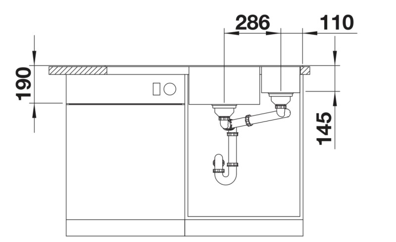 Evier 1 1/2 bassin Blanco 527228 detail 3