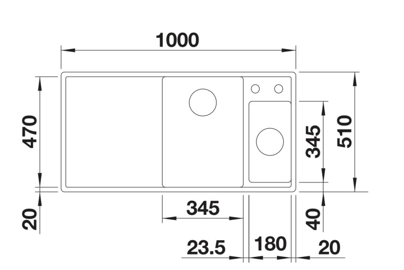 Evier 1 1/2 bassin Blanco 527227 detail 1