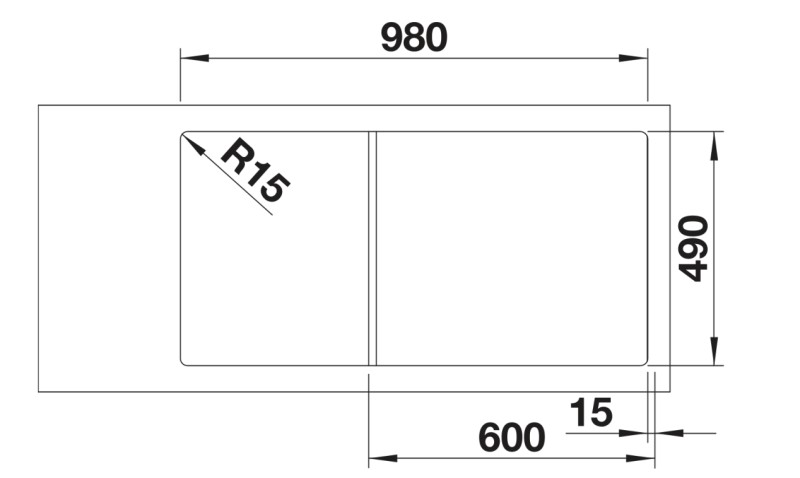 Evier 1 1/2 bassin Blanco 527227 detail 2