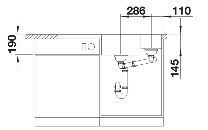 Evier 1 1/2 bassin Blanco 527227 detail 3