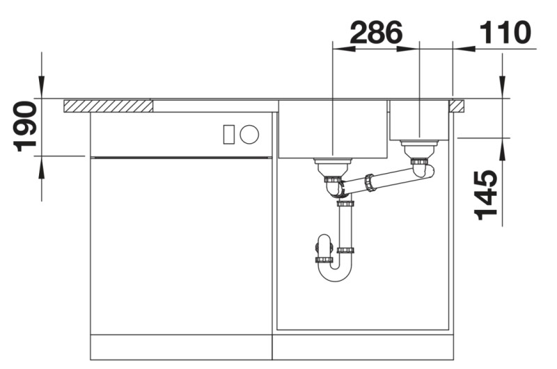 Evier 1 1/2 bassin Blanco 527226 detail 3
