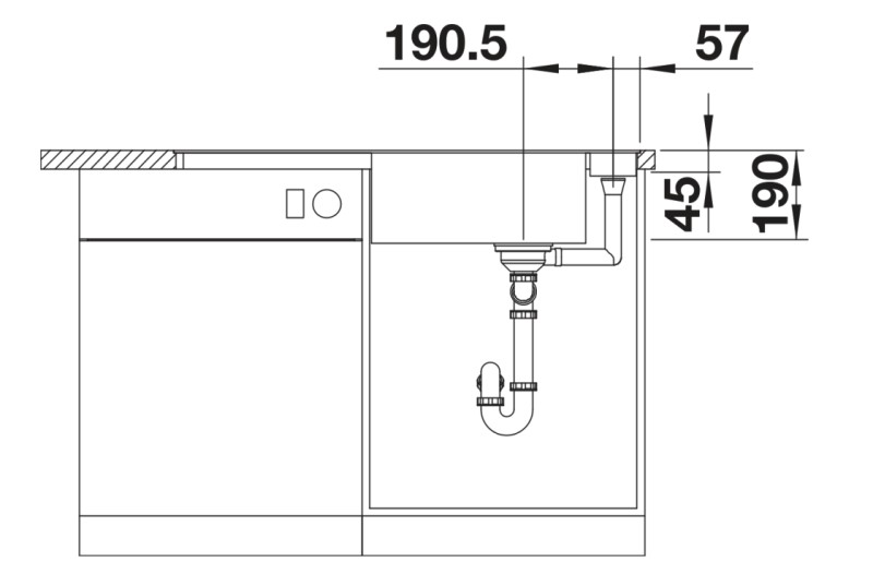 Evier 1 bassin Blanco 527236 detail 2