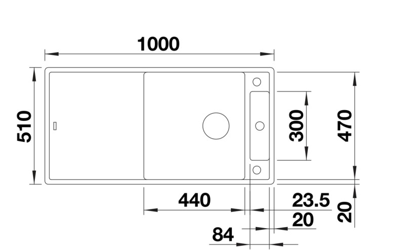 Evier 1 bassin Blanco 527235 detail 1