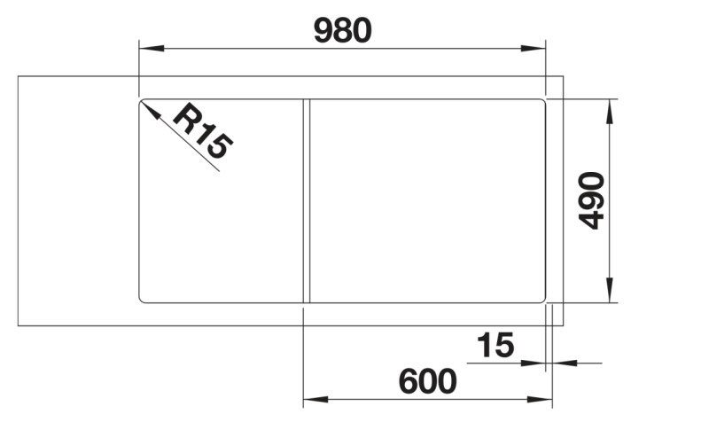 Evier 1 bassin Blanco 527235 detail 2