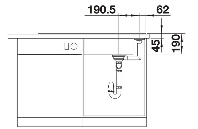 Enkele spoelbak Blanco 527235 detail 3