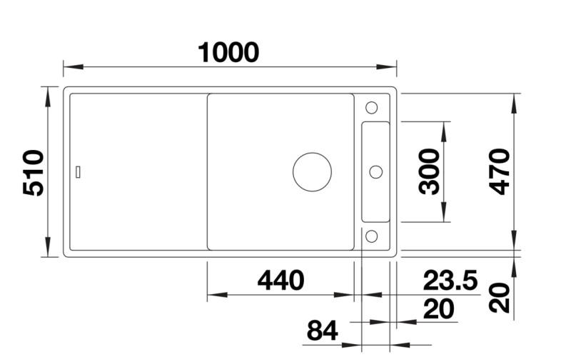 Evier 1 bassin Blanco 527234 detail 1