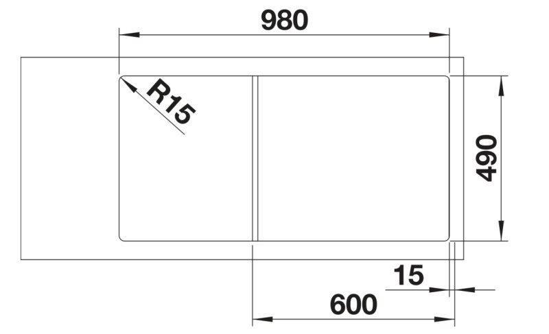 Evier 1 bassin Blanco 527234 detail 2