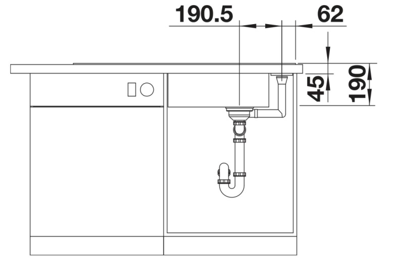 Evier 1 bassin Blanco 527234 detail 3