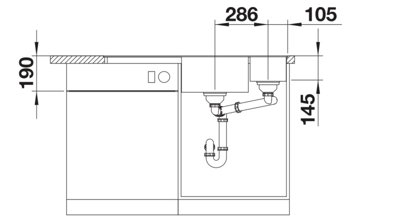 Anderhalve spoelbak Blanco 527233 detail 2