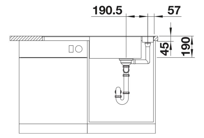 Evier 1 bassin Blanco 527237 detail 2
