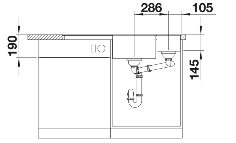 Anderhalve spoelbak Blanco 527232 detail 2