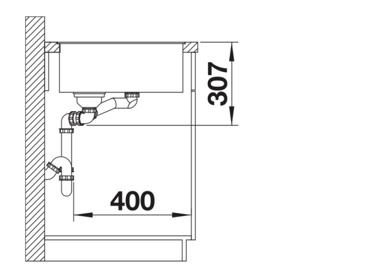 Anderhalve spoelbak Blanco 527232 detail 3