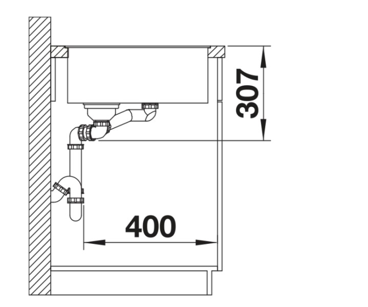Anderhalve spoelbak Blanco 527231 detail 1