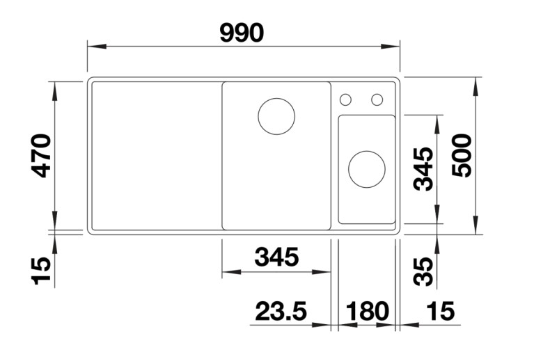 Evier 1 1/2 bassin Blanco 527230 detail 1