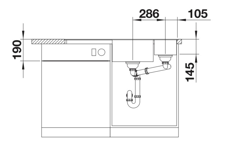 Evier 1 1/2 bassin Blanco 527230 detail 2