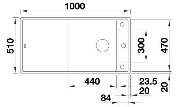 Evier 1 bassin Blanco 527052 detail 1