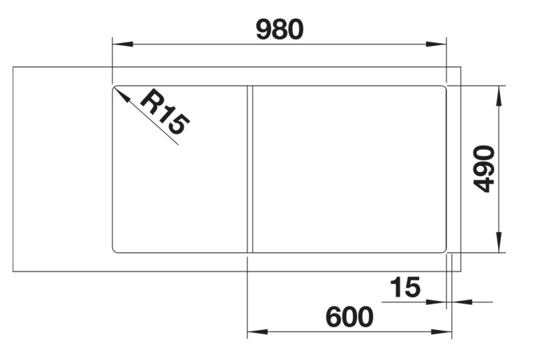 Evier 1 bassin Blanco 527052 detail 2