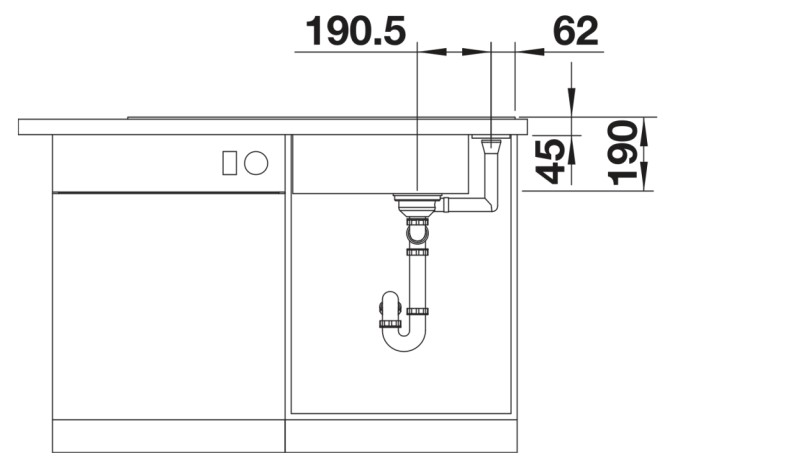 Evier 1 bassin Blanco 527052 detail 3