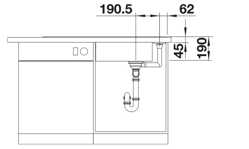 Enkele spoelbak Blanco 527051 detail 1