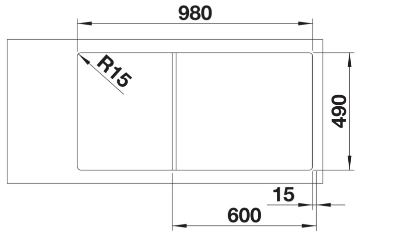 Evier 1 bassin Blanco 527051 detail 2