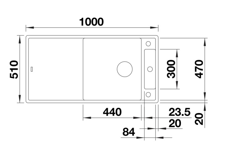 Evier 1 bassin Blanco 527051 detail 3