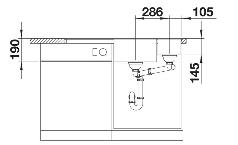 Anderhalve spoelbak Blanco 527050 detail 3