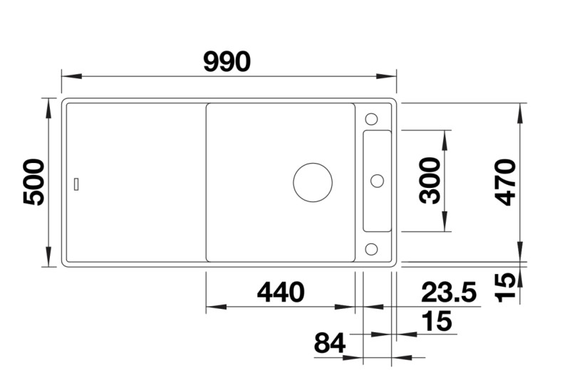 Evier 1 bassin Blanco 527054 detail 1