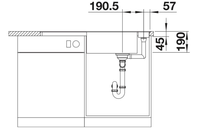 Enkele spoelbak Blanco 527054 detail 2