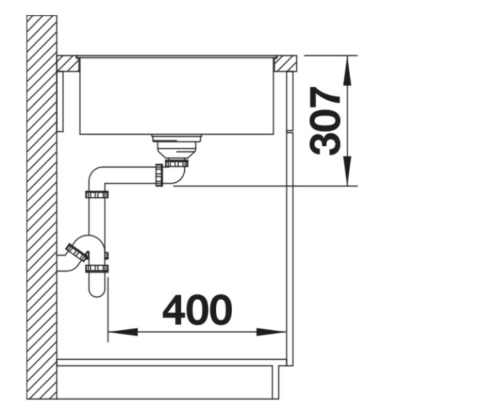 Enkele spoelbak Blanco 527054 detail 3
