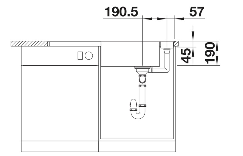 Evier 1 bassin Blanco 527053 detail 2