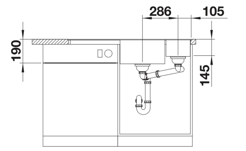 Evier 1 1/2 bassin Blanco 527049 detail 2