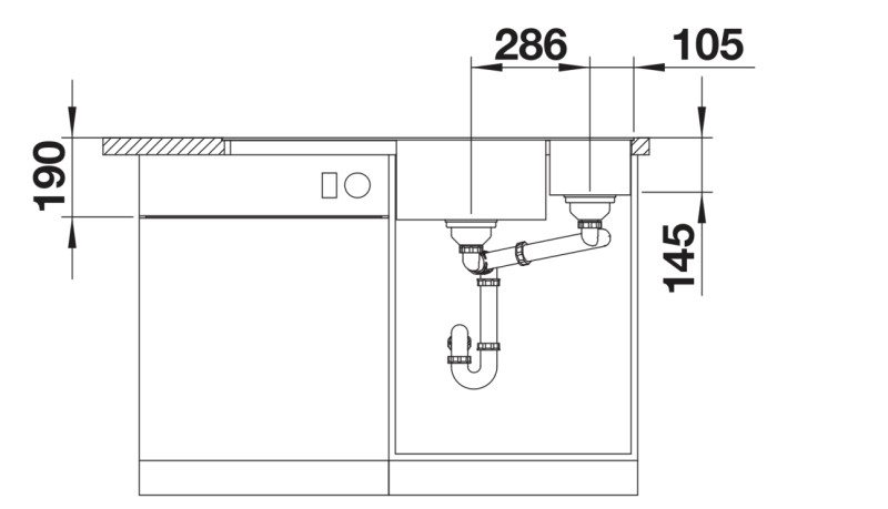 Evier 1 1/2 bassin Blanco 527048 detail 3