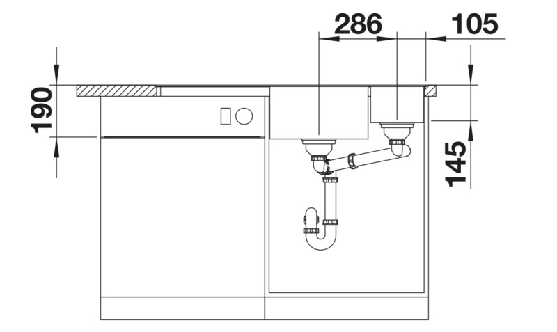Evier 1 1/2 bassin Blanco 527047 detail 2