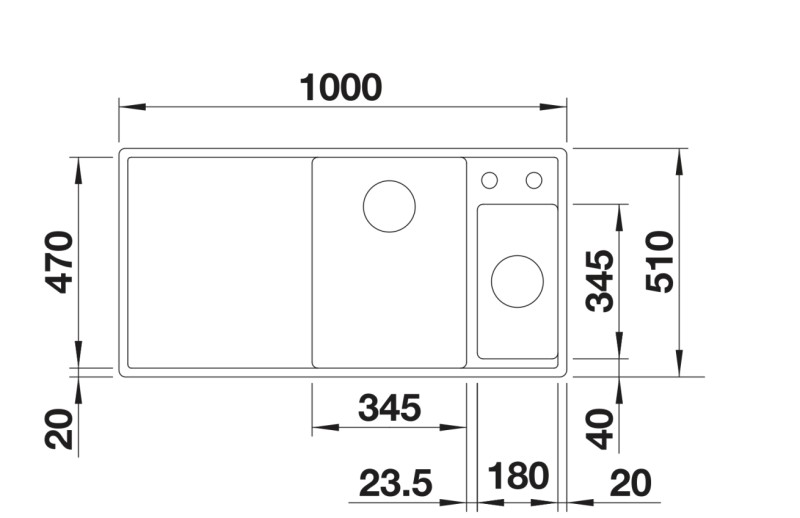 Evier 1 1/2 bassin Blanco 527046 detail 1