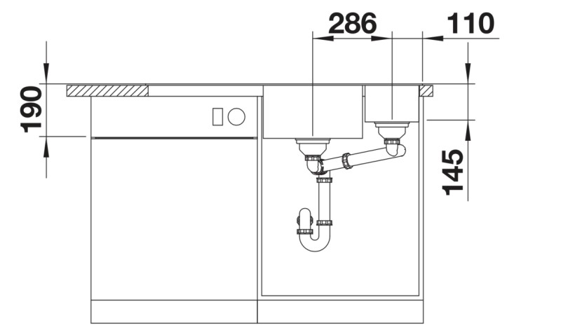 Evier 1 1/2 bassin Blanco 527046 detail 3