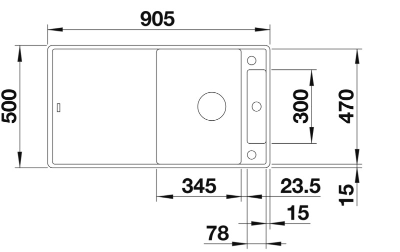 Evier 1 bassin Blanco 527041 detail 1
