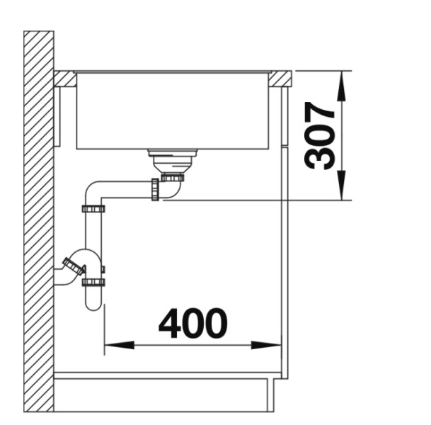 Enkele spoelbak Blanco 527041 detail 3