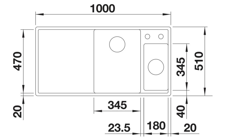 Evier 1 1/2 bassin Blanco 527045 detail 1