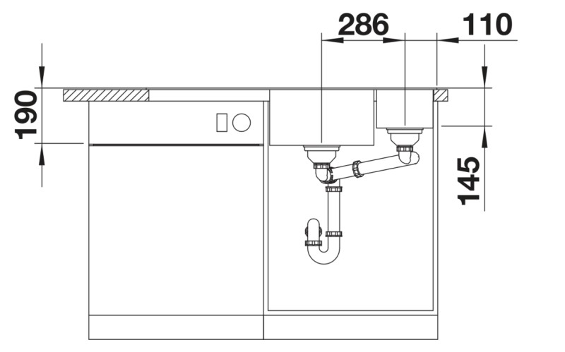 Evier 1 1/2 bassin Blanco 527045 detail 3