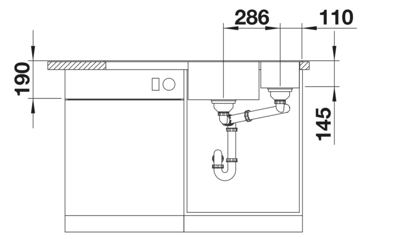 Evier 1 1/2 bassin Blanco 527044 detail 3